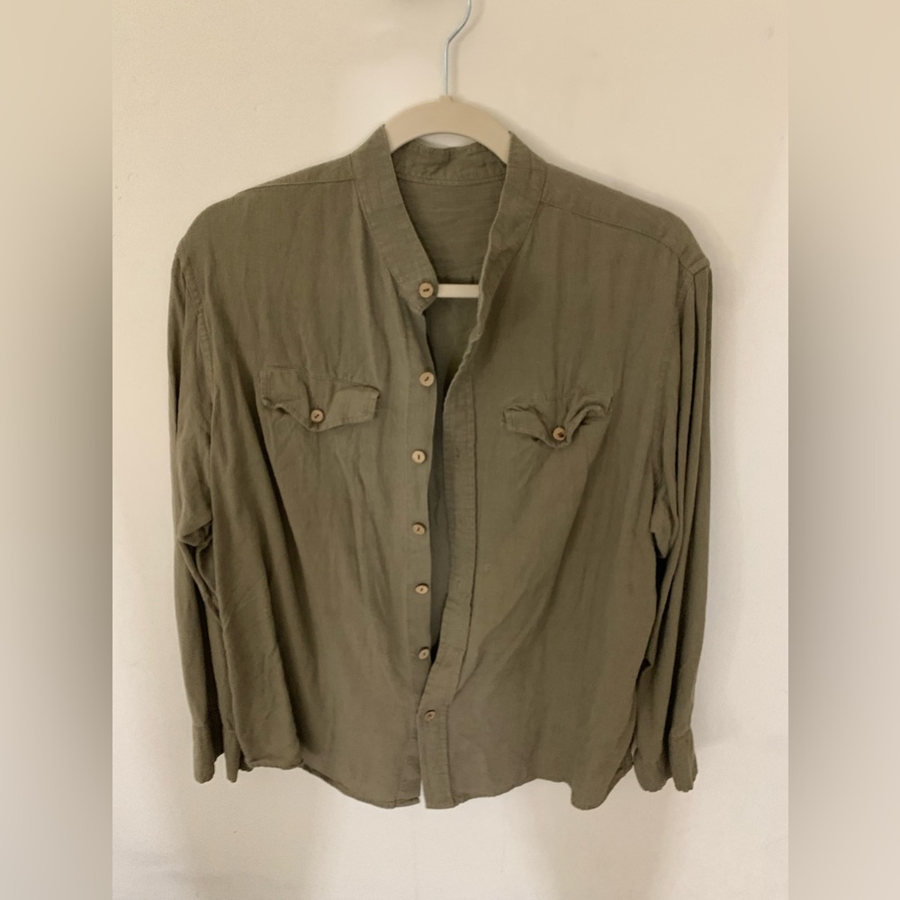 Olive Green Button Up